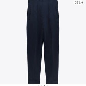 Zara Beige High-Waisted Trousers